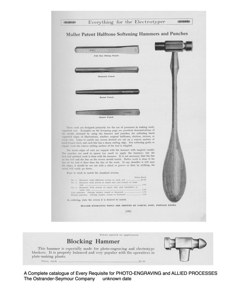 Muller Patent Halftone Softening Hammers and Punches